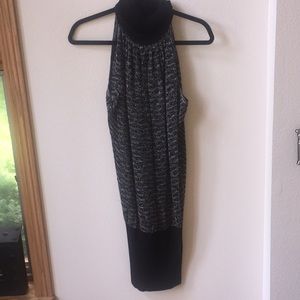 BEBE TURTLE NECK HALTER DRESS